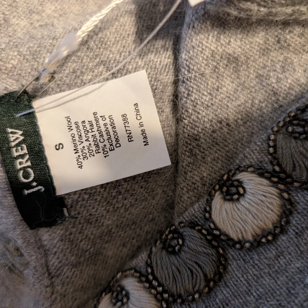 J. Crew Gray Embellished Tank Top.. BEAUTIFUL..NWT Small - Picture 4 of 4